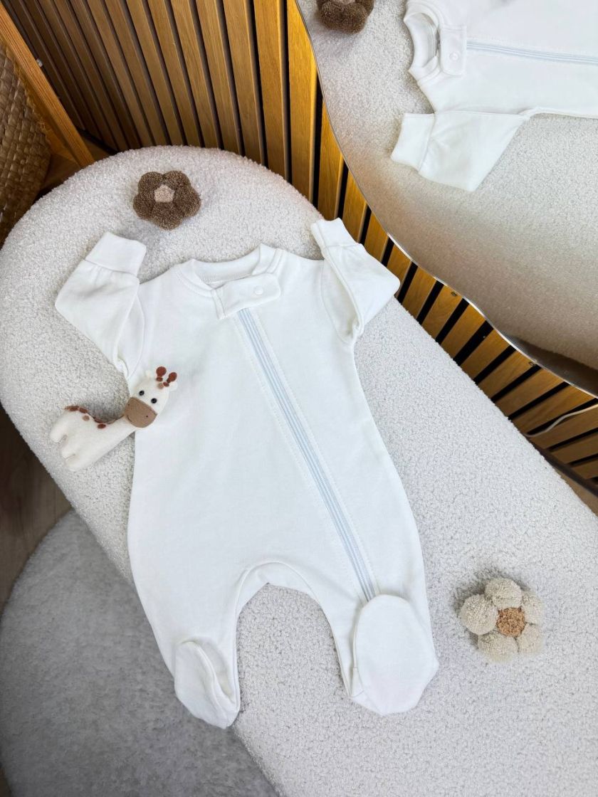 ❤ Чоловічок з блискавкою однотон на байці "Smile". Колір - Молочний. Розмір - 62 (#34859658) ✓ Anna Konvert