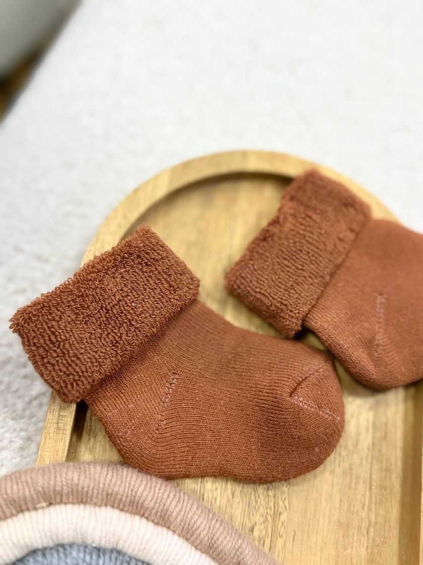 ❤ Шкарпетки махра, 0-3міс. Колір - Шоколад (#40500768) ✓ Anna Konvert