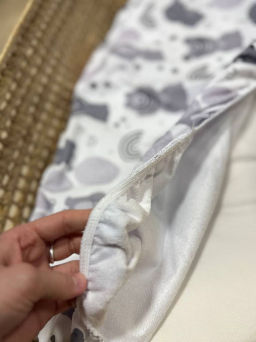 ❤ Простирадло непромакаюче у візочок на гумці. Принт - Ведмідь з веселкою, сірий (#9667364) ✓ Anna Konvert