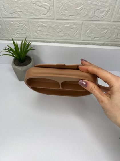 ❤ Тарілка з секціями, силіконова, на присосці. Колір - Peach (#6453681) ✓ Anna Konvert 2