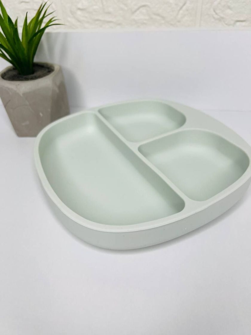 ❤ Тарілка з секціями, силіконова, на присосці. Колір - Blue-blush (#72540333) ✓ Anna Konvert