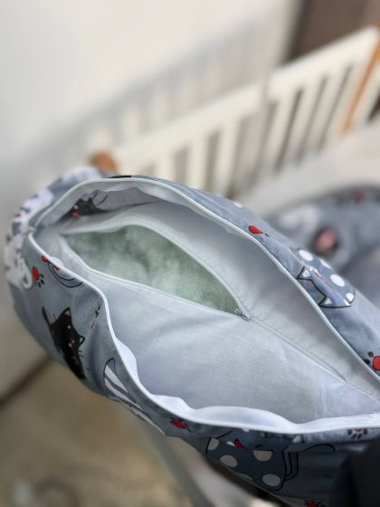 ❤ Подушка для вагітних. Принт - Котики на сірому, сердечка (#12369042) ✓ Anna Konvert 2