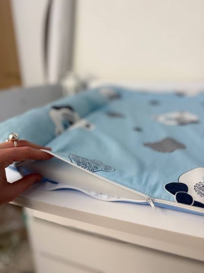 ❤ Матрасик у пеленатор, на блискавці, поролон з'ємний, 55см на 70см. Принт - Ведмідь блакитний (#32189638) ✓ Anna Konvert 2