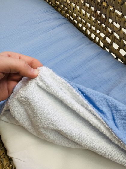 ❤ Простирадло муслін непромакаюче у візочок на гумці. Колір - Блакитний однотон (#17950704) ✓ Anna Konvert 2