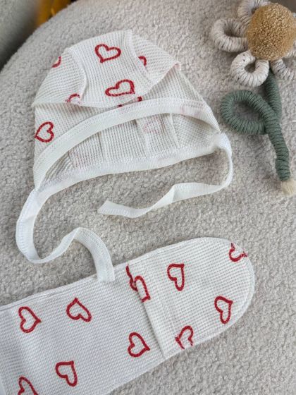 ❤ Комплект 3ка з сорочкою інтерлок 56см. Принт - Червоні серця "Так виглядає щастя" ваф (#37580227) ✓ Anna Konvert 2