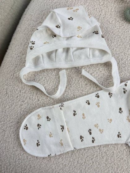 ❤ Комплект 3ка з сорочкою інтерлок 56см. Принт - Сліди бежеві (#79565121) ✓ Anna Konvert 2