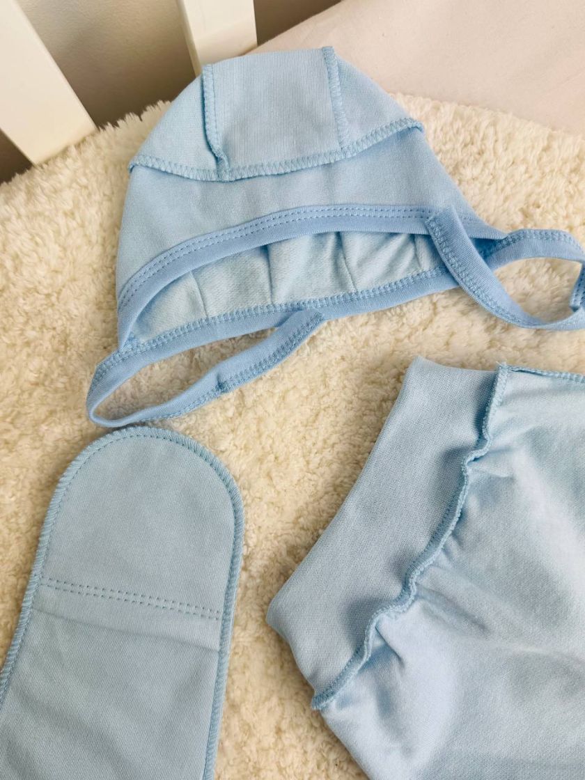 ❤ Комплект 3ка з сорочкою, байка 56-62см. Принт - Наше щастя, блакитний (#43905974) ✓ Anna Konvert