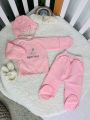 ❤ Комплект 3ка з сорочкою, байка 56-62см. Принт - Наше щастя, рожевий (#18378271) ✓ Anna Konvert