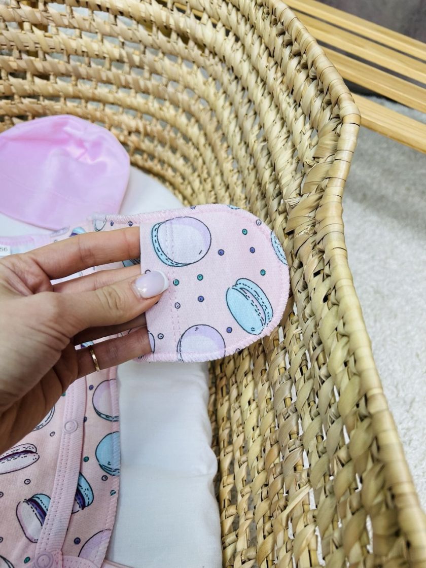 ❤ Комплект 3ка з боді, байка 56р. Принт - Макарунси рожеві (#16568490) ✓ Anna Konvert