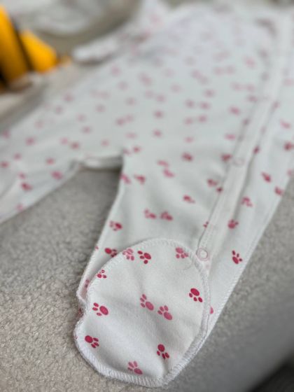 ❤ Чоловічок з шапочкою, інтерлок, 56-62р. Принт - Сліди рожеві (#4057978) ✓ Anna Konvert 2