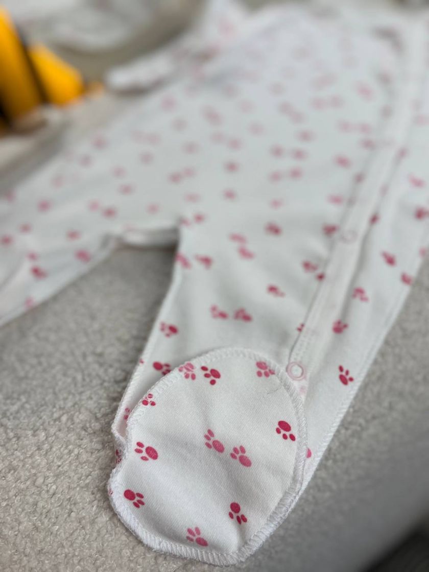 ❤ Чоловічок з шапочкою, інтерлок, 56-62р. Принт - Сліди рожеві (#4057978) ✓ Anna Konvert