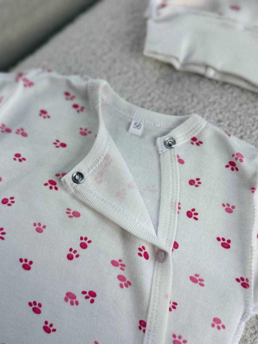 ❤ Чоловічок з шапочкою, інтерлок, 56-62р. Принт - Сліди рожеві (#4057978) ✓ Anna Konvert