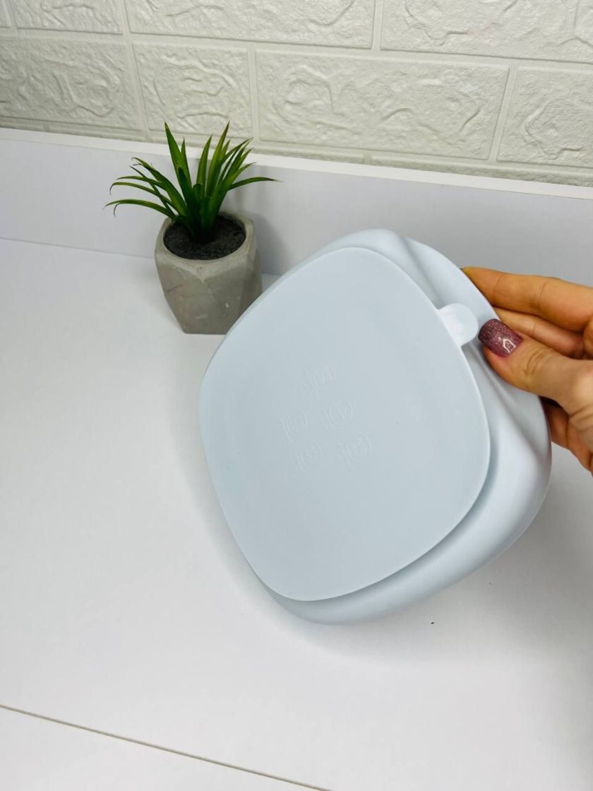 ❤ Тарілка з секціями, силіконова, на присосці. Колір - Baby-blue (#44316490) ✓ Anna Konvert