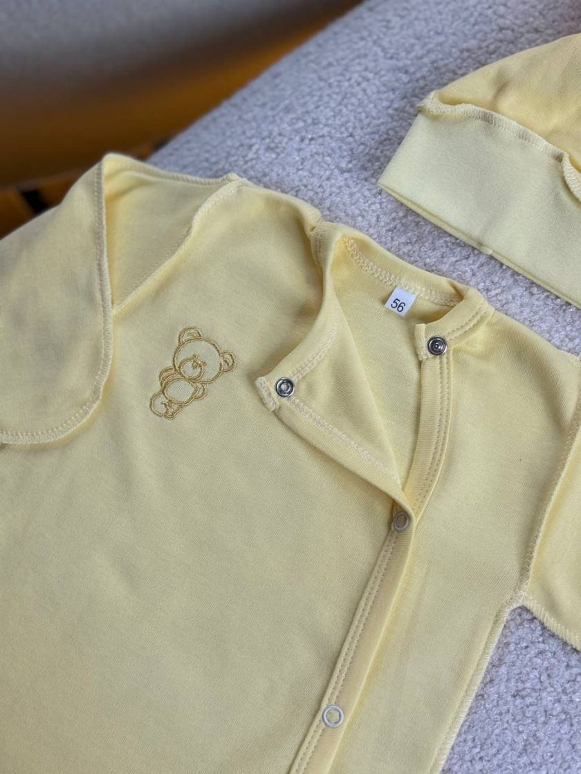 ❤ Чоловічок з шапочкою, інтерлок, 56-62р. Принт - Жовтий однотон (#71563743) ✓ Anna Konvert