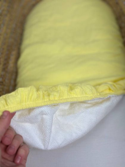 ❤ Простирадло муслін непромакаюче у візочок на гумці. Колір - Жовтий однотон (#64055818) ✓ Anna Konvert 2