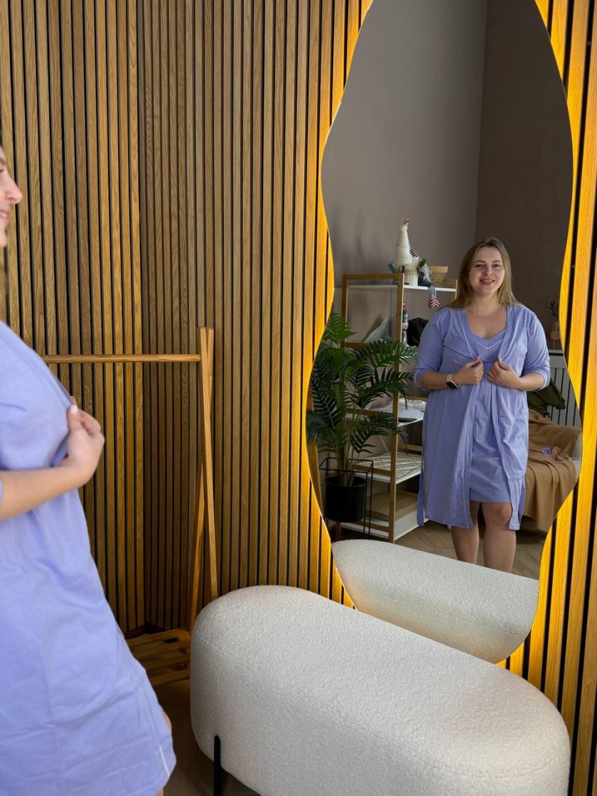 ❤ Комплект сорочка та халат для годування, 44-46 "Кант". Колір - Ліловий (#38191051) ✓ Anna Konvert