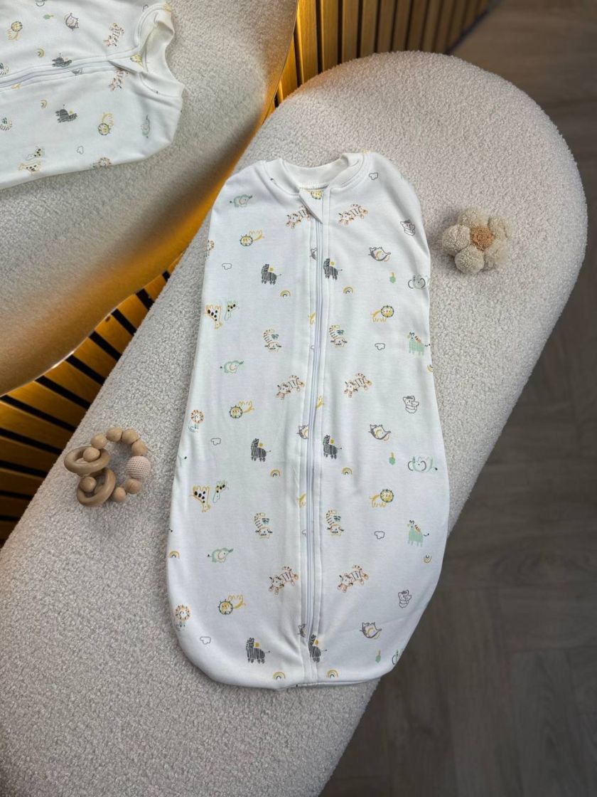 ❤ Пелюшка-кокон, інтерлок, 62р. Принт - Зелені контурні звірятки (#96366503) ✓ Anna Konvert