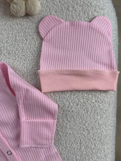 ❤ Чоловічок з шапочкою, рубчик, Баранчик БО. Колір - Ніжно-рожевий. Розмір - 56 (#65652953) ✓ Anna Konvert 2