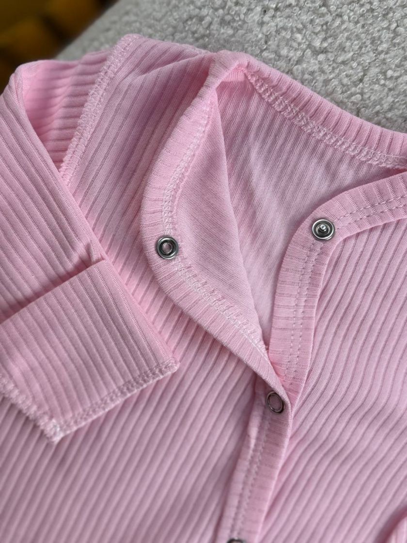 ❤ Чоловічок з шапочкою, рубчик, Баранчик БО. Колір - Ніжно-рожевий. Розмір - 62 (#7625052) ✓ Anna Konvert