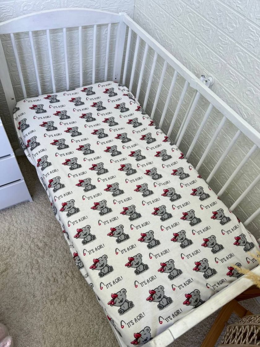 ❤ Простирадло у ліжко байкове. Принт - Ведмедикі сірі it's a girl (#27207652) ✓ Anna Konvert