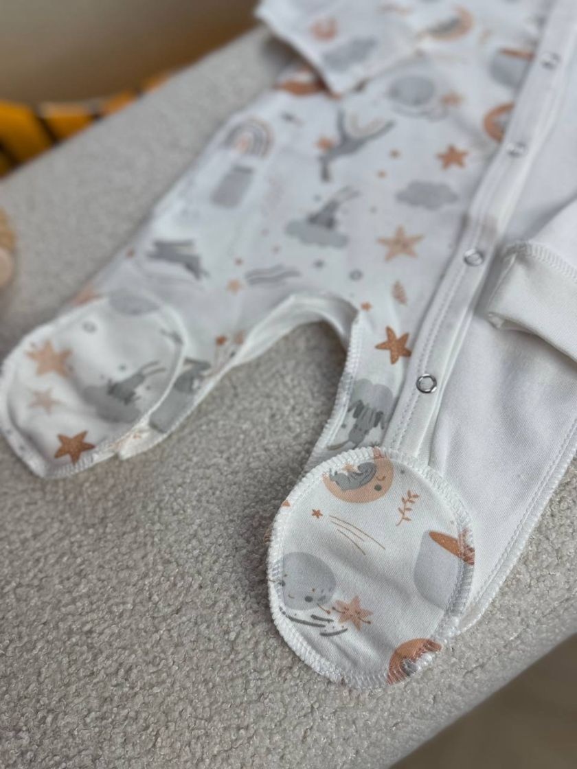 ❤ Чоловічок з шапочкою інтерлок, БО. Принт - Космос, на молочному. Розмір - 62 (#93567917) ✓ Anna Konvert