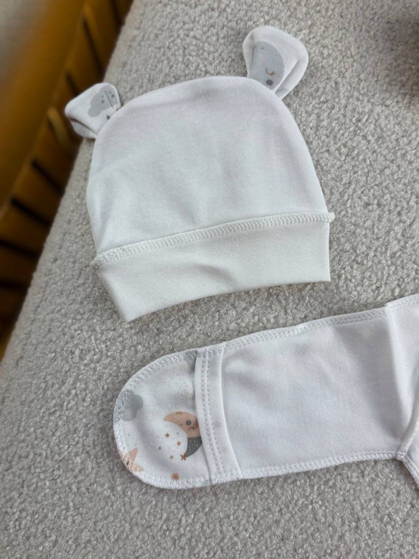 ❤ Комплект 3ка з сорочкою інтерлок, БО. Принт - Космос, на молочному. Розмір - 56 (#46444140) ✓ Anna Konvert