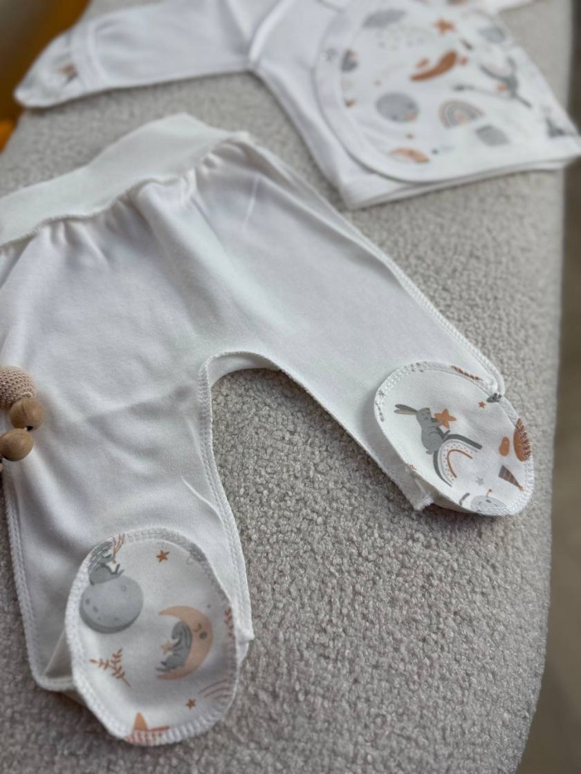 ❤ Комплект 3ка з сорочкою інтерлок, БО. Принт - Космос, на молочному. Розмір - 56 (#46444140) ✓ Anna Konvert