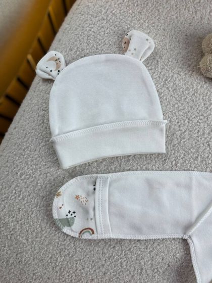 ❤ Комплект 3ка з сорочкою інтерлок, БО. Принт - Веселка, місяць на молочному. Розмір - 56 (#28691127) ✓ Anna Konvert 2