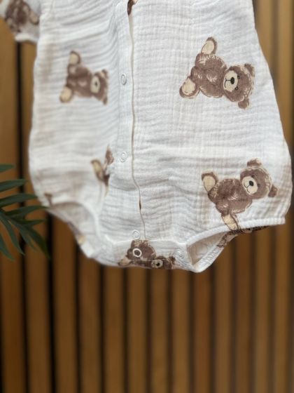 ❤ Боді муслін на кнопках, 56см. Принт - Ведмедики сидячі (#2271152) ✓ Anna Konvert 2