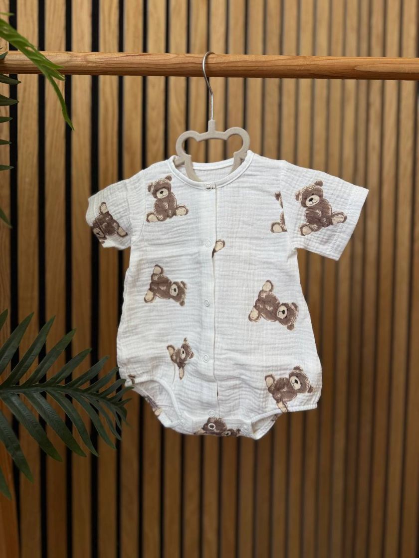 ❤ Боді муслін на кнопках, 56см. Принт - Ведмедики сидячі (#2271152) ✓ Anna Konvert