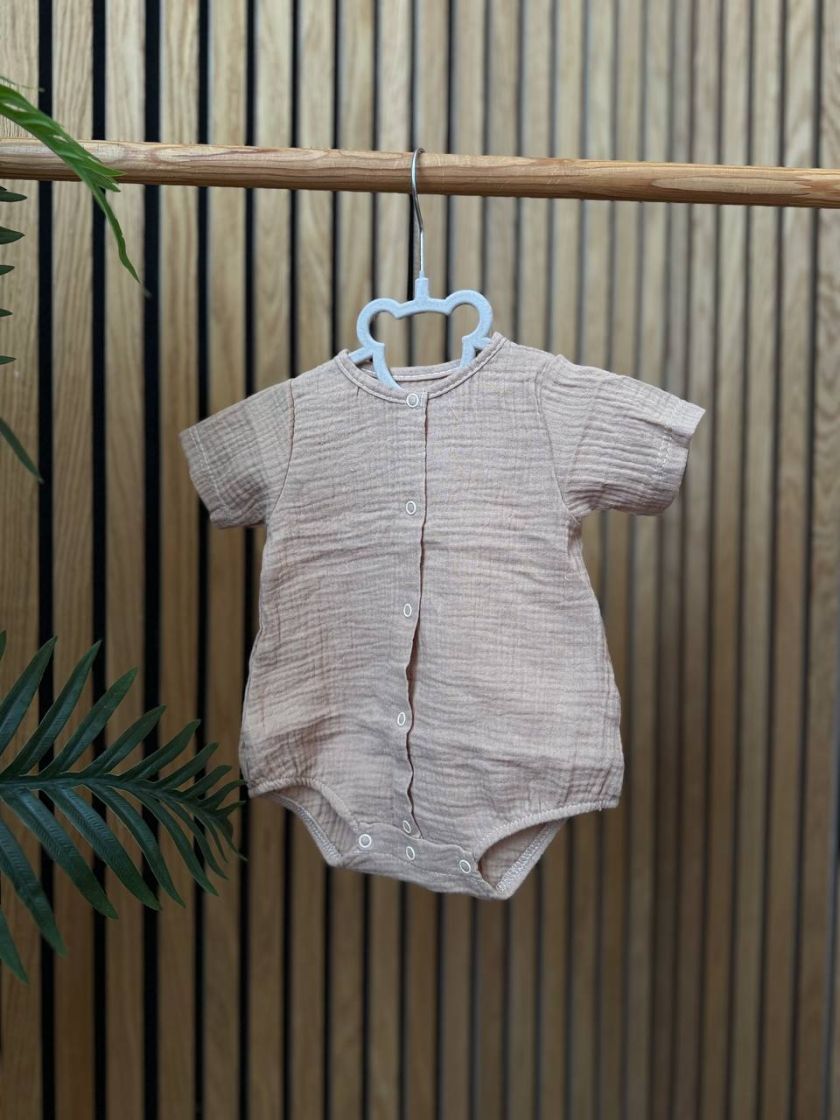 ❤ Боді муслін на кнопках, 56см. Принт - Капучино (#26304406) ✓ Anna Konvert