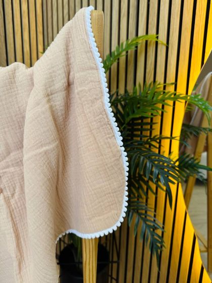 ❤ Плед мусліновий "Бубон" 100 × 70 см. Колір - Бежевий (#55812385) ✓ Anna Konvert 2