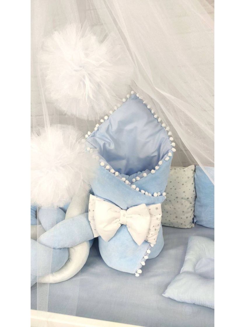 ❤ Набір велюровий з шатром Elliz. Принт - Блакитний (#0205) ✓ Anna Konvert