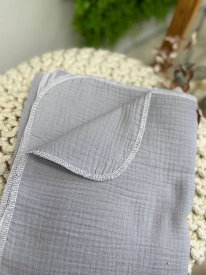 ❤ Пелюшки муслінові чотирьохшарові, жатка. Принт - Сірий. Розмір - 90*135см (#40271100) ✓ Anna Konvert 2