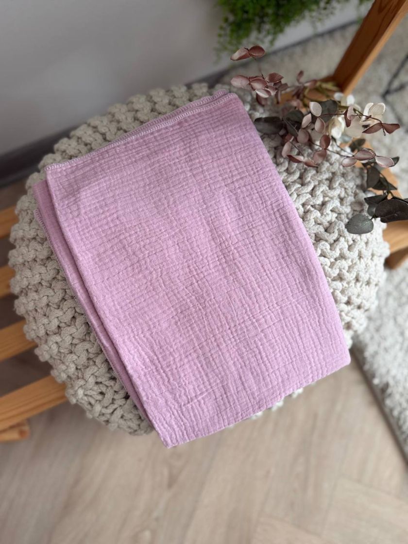 ❤ Пелюшки муслінові чотирьохшарові, жатка. Принт - Пудровий. Розмір - 90*135см (#11225295) ✓ Anna Konvert