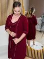 ❤ Комплект сорочка та халат для годування, 48-50 "Кант". Колір - Бордо (#84455996) ✓ Anna Konvert