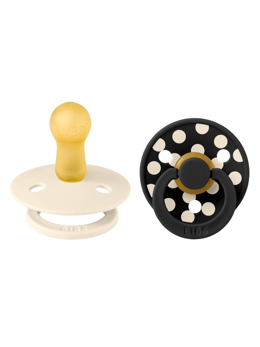 ❤ Соска пустушка BIBS 2 PACK Studio Size 2, 6-18 міс. Принт - Ivory/Black (#5713795276486) ✓ Anna Konvert