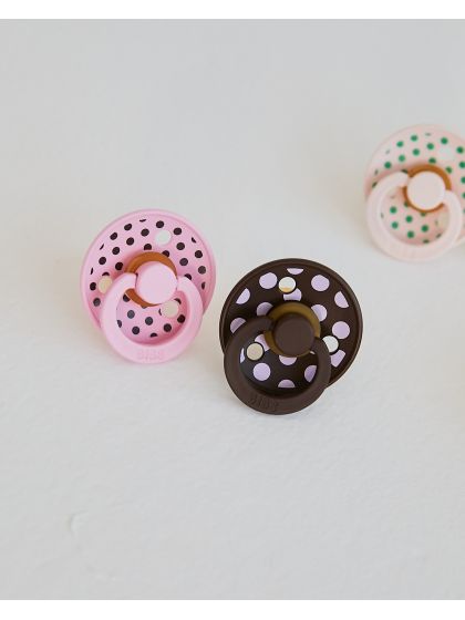 ❤ Соска пустушка BIBS 2 PACK Studio Size 2, 6-18 міс. Принт - Baby Pink/Mocha (#5713795276509) ✓ Anna Konvert 2