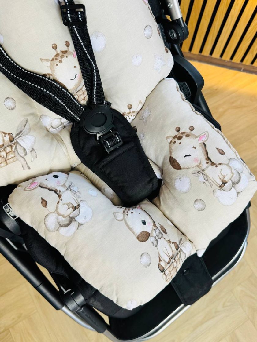 ❤ Матрасик візочок прогулянковий 3в1. Принт - Жираф на бежевому (#26986418) ✓ Anna Konvert