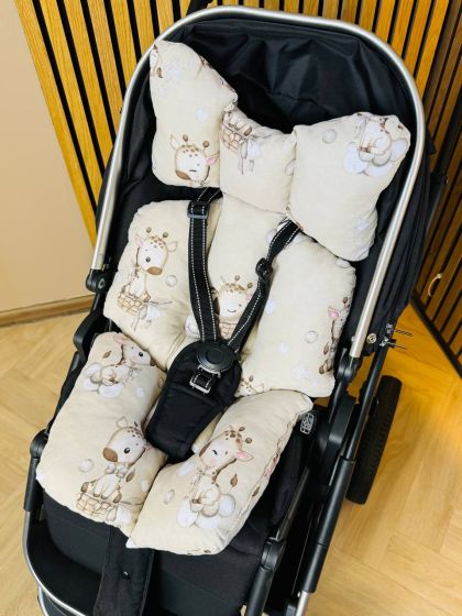 ❤ Матрасик візочок прогулянковий 3в1. Принт - Жираф на бежевому (#26986418) ✓ Anna Konvert 2