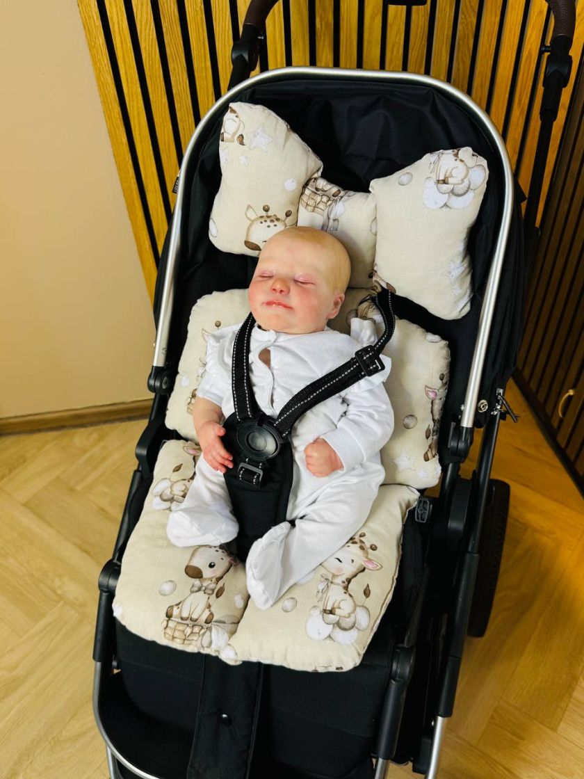 ❤ Матрасик візочок прогулянковий 3в1. Принт - Жираф на бежевому (#26986418) ✓ Anna Konvert