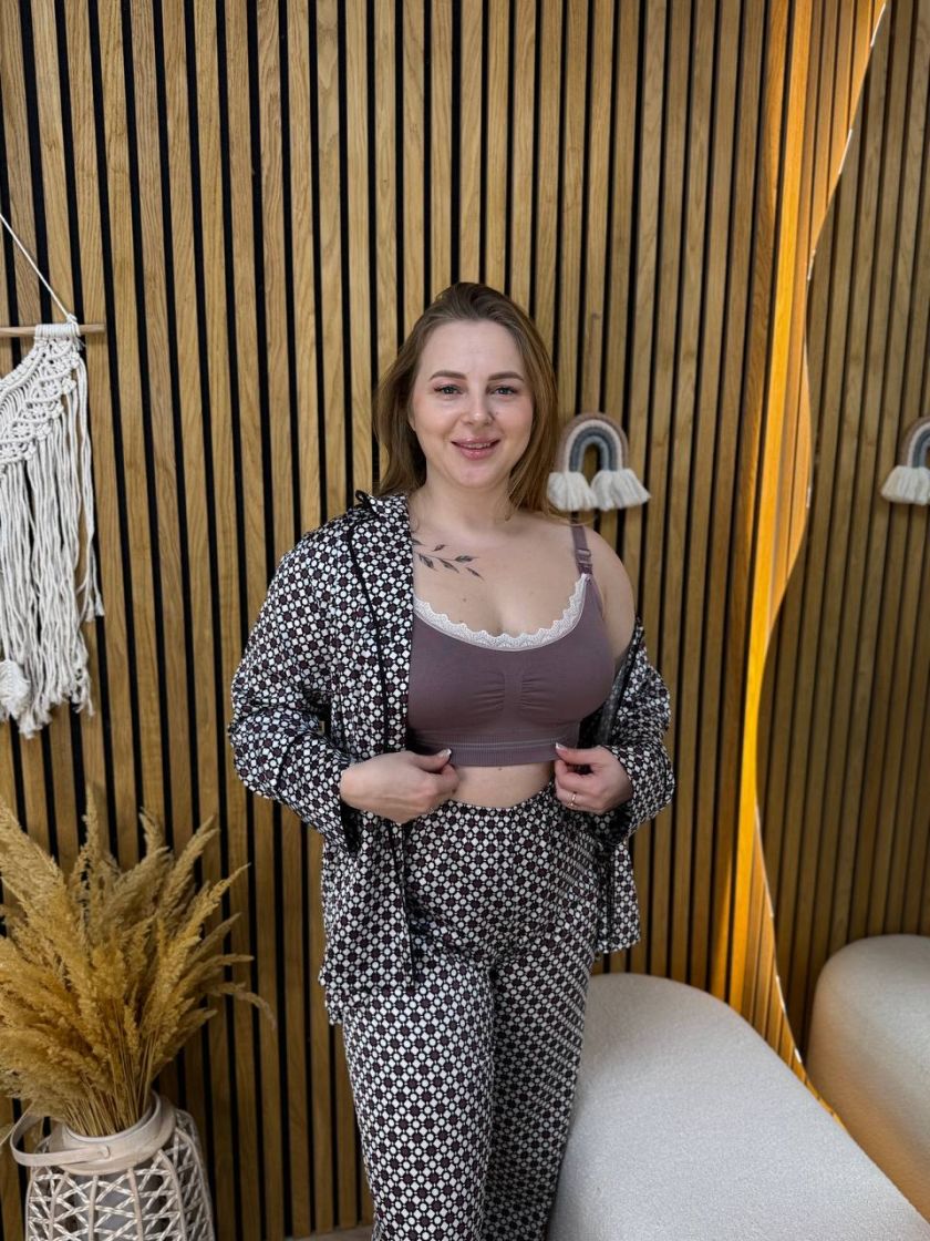 ❤ Бюстгальтер-топ з мереживом, для годування. Колір - Сливовий. Розмір - L(80D) (#9283177) ✓ Anna Konvert