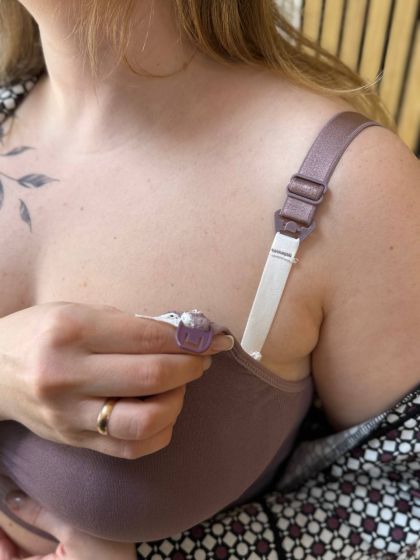 ❤ Бюстгальтер-топ з мереживом, для годування. Розмір - XL(85D). Колір - Сливовий (#3813346) ✓ Anna Konvert 2