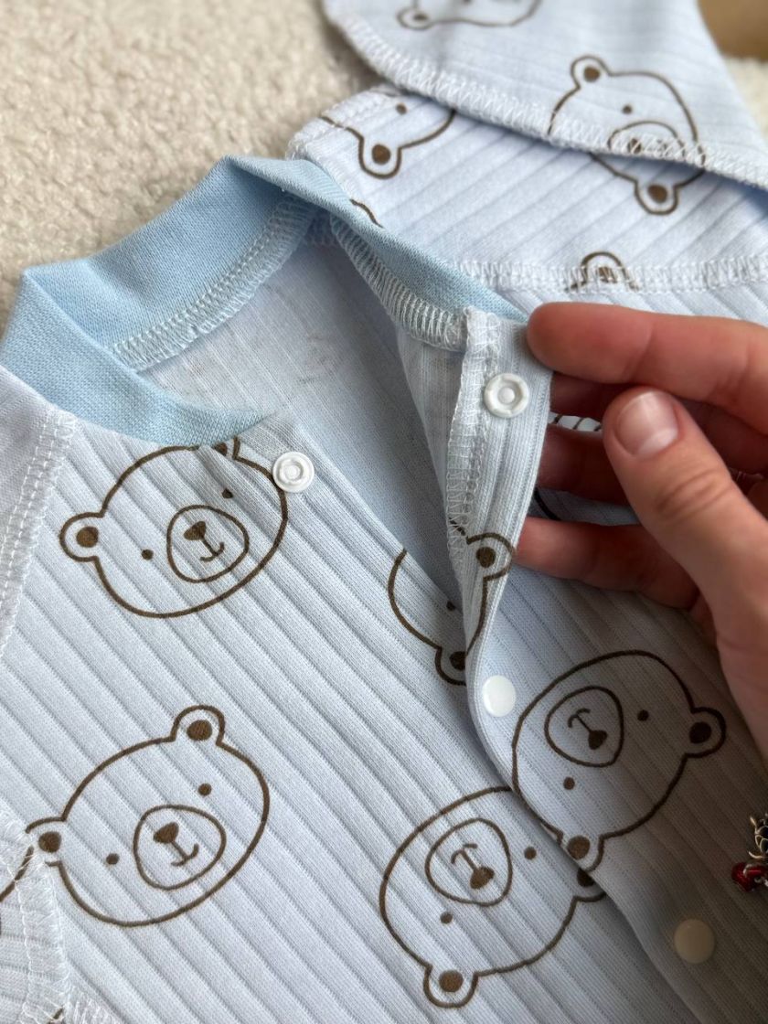 ❤ Чоловічок на інтерлоці, 50см, Smile. Принт - Ведмедики контурні на блакитному (#79511508) ✓ Anna Konvert