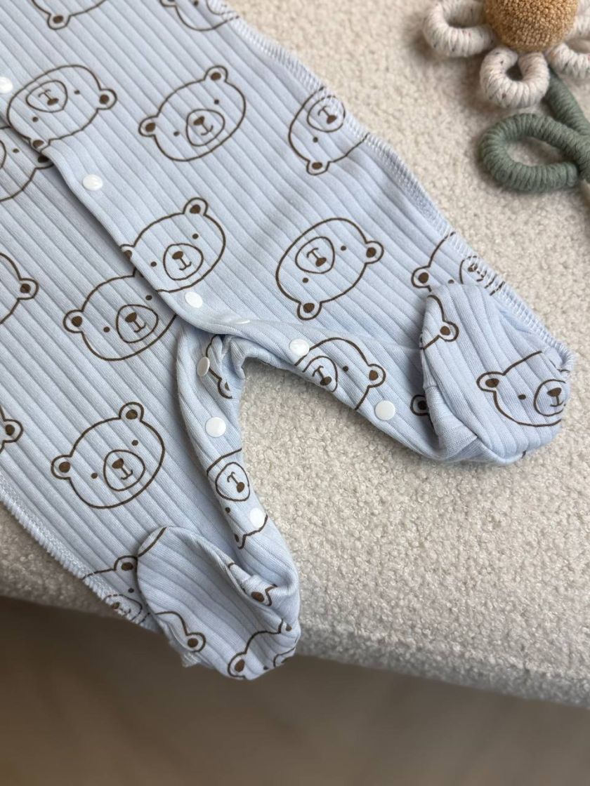 ❤ Чоловічок на інтерлоці, 50см, Smile. Принт - Ведмедики контурні на блакитному (#79511508) ✓ Anna Konvert