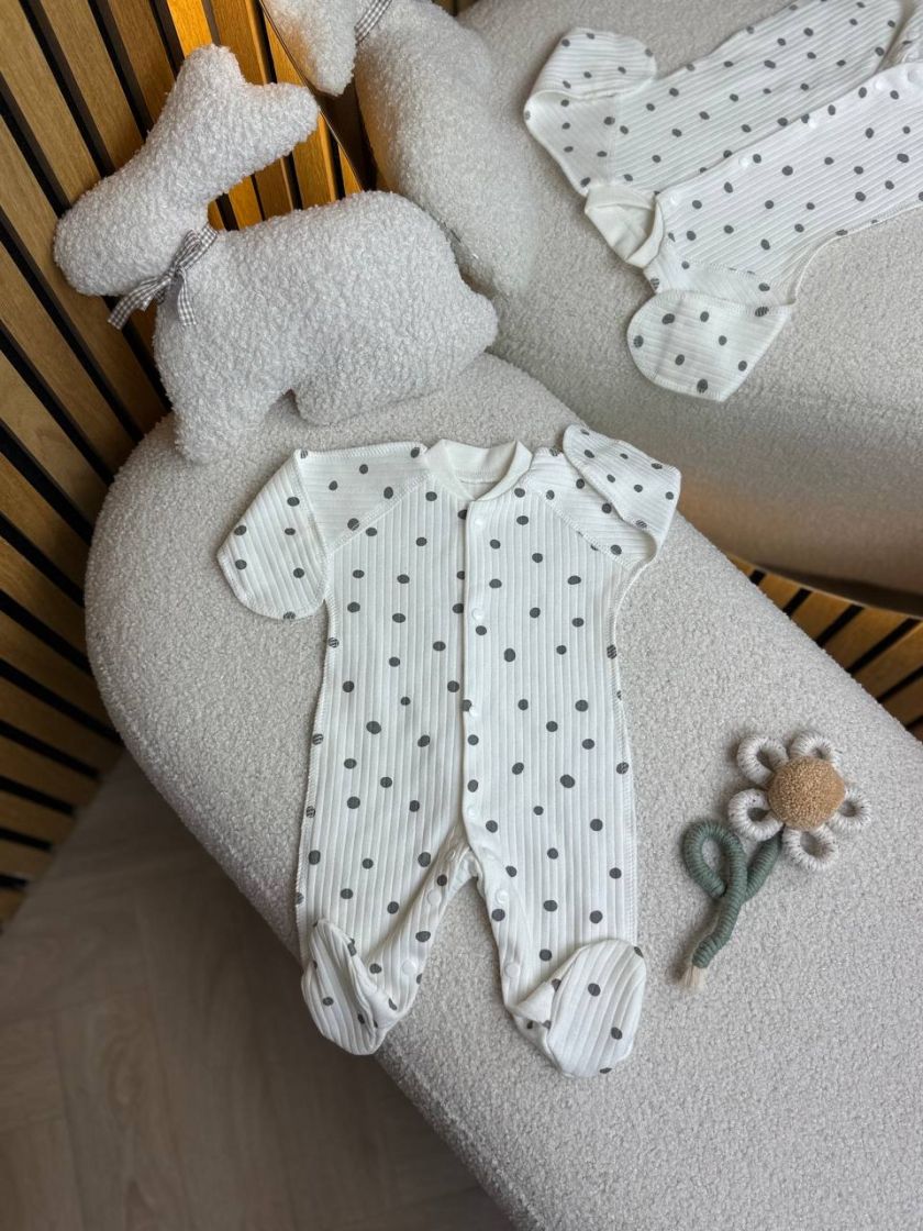 ❤ Чоловічок на інтерлоці, 50см, Smile. Принт - Горох на молочному (#1447628) ✓ Anna Konvert