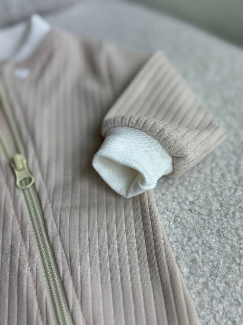 ❤ Чоловічок з блискавкою на інтерлоці "Smile". Принт - Бежевий однотон. Розмір - 56 (#44534686) ✓ Anna Konvert