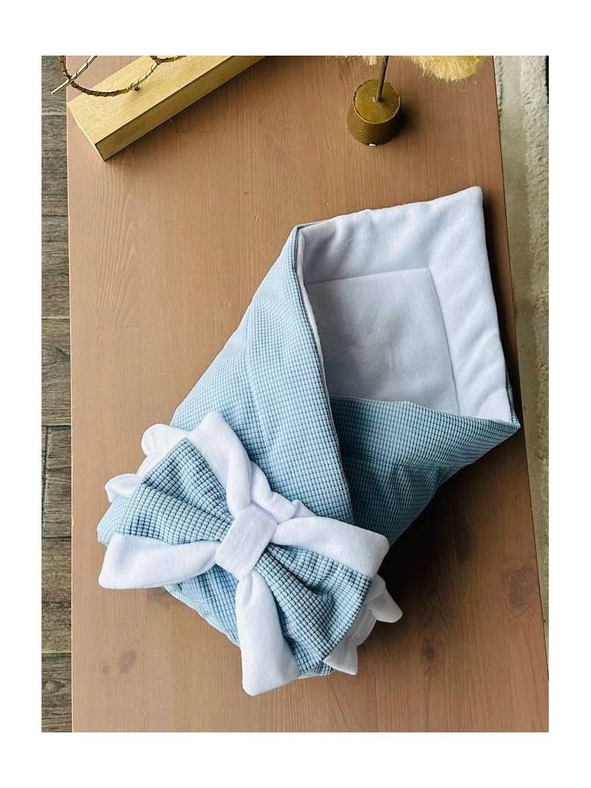 ❤ Демісезонний конверт плед на виписку, Вельвет, 80*80см. Колір - Блакитний (#71787233) ✓ Anna Konvert