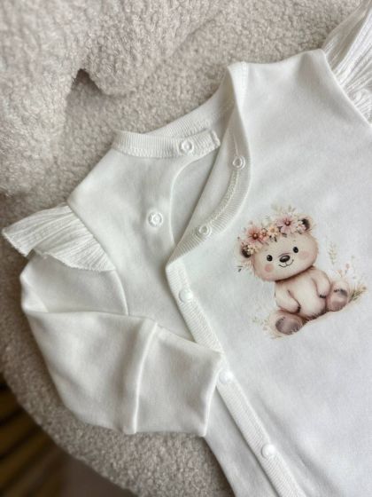 ❤ Комплект 3ка з боді та спідницею, інтерлок "Smile". Принт - Молочний ажур. Розмір - 56 (#48718293) ✓ Anna Konvert 2