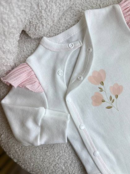 ❤ Комплект 3ка з боді та спідницею, інтерлок "Smile". Принт - Рожевий ажур. Розмір - 56 (#78840080) ✓ Anna Konvert 2